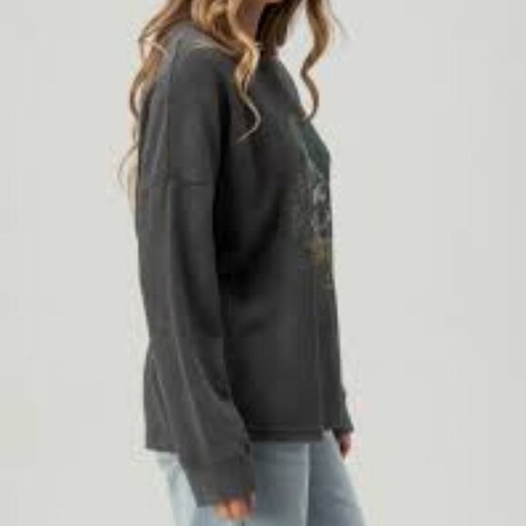 Roxy Long Sleeve Eastside Thermal Graphic Sweatshirt NWT - Picture 3 of 7